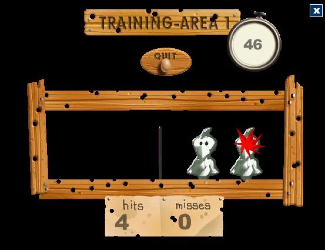 [26/11/2001] TRAININGSAREA Per Mausklick werden Modellmoorhühner abgeschossen.